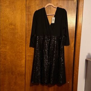 torrid Black Sequin Skater Dress